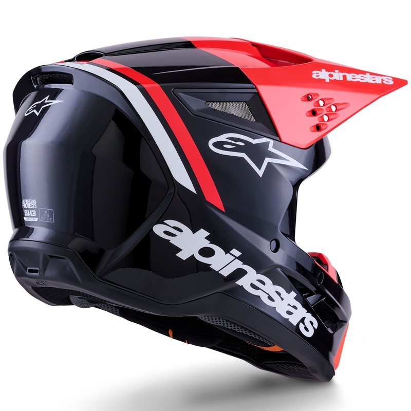 Casco de motocross Alpinestars S-M3 Radium negro-rojo fluorescente-blanco