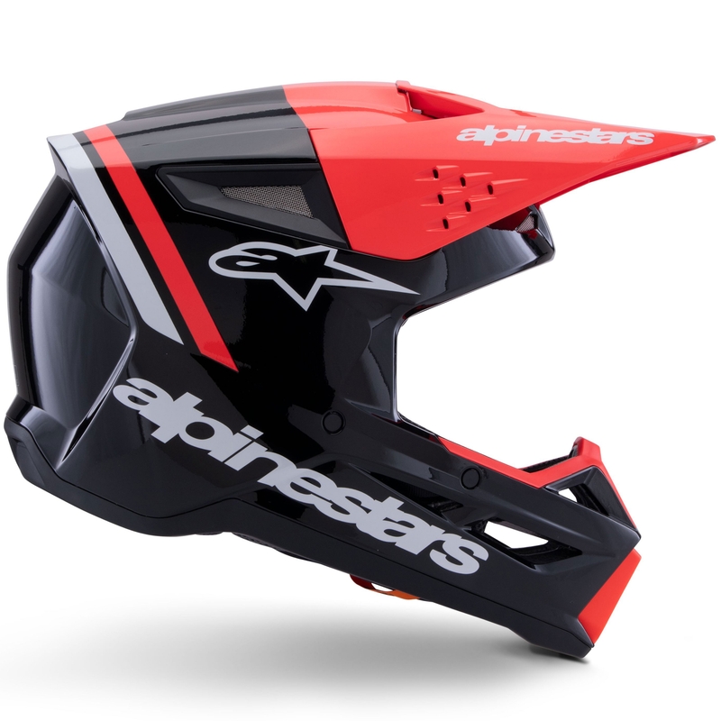 Casco de motocross Alpinestars S-M3 Radium negro-rojo fluorescente-blanco