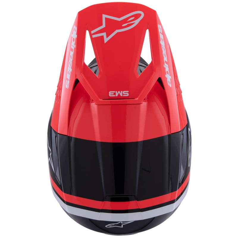 Casco de motocross Alpinestars S-M3 Radium negro-rojo fluorescente-blanco