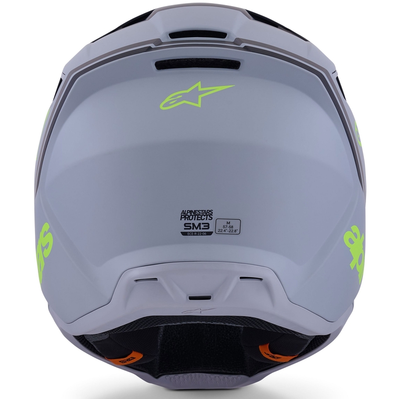 Casco de motocross Alpinestars S-M3 Radium gris mate-amarillo flúor-negro