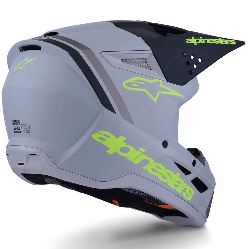 Casco de motocross Alpinestars S-M3 Radium gris mate-amarillo flúor-negro