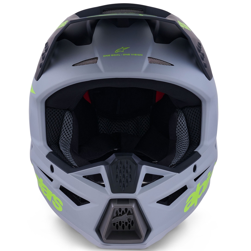 Casco de motocross Alpinestars S-M3 Radium gris mate-amarillo flúor-negro