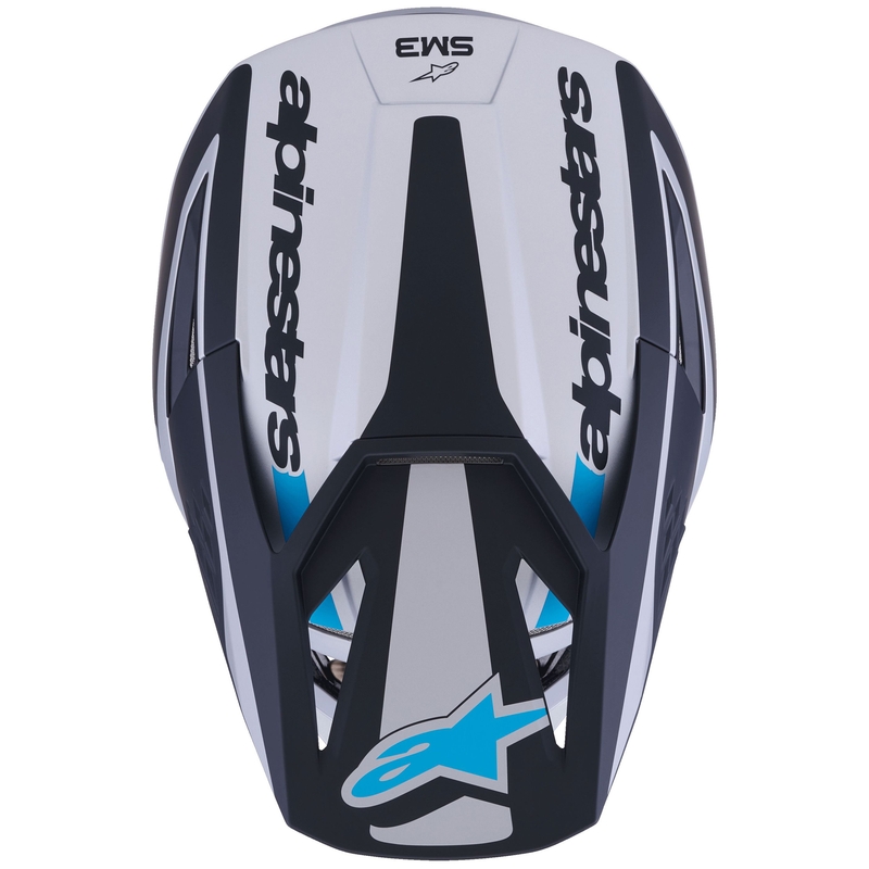 Casco de motocross Alpinestars S-M3 Heat en color plata-azul-negro mate