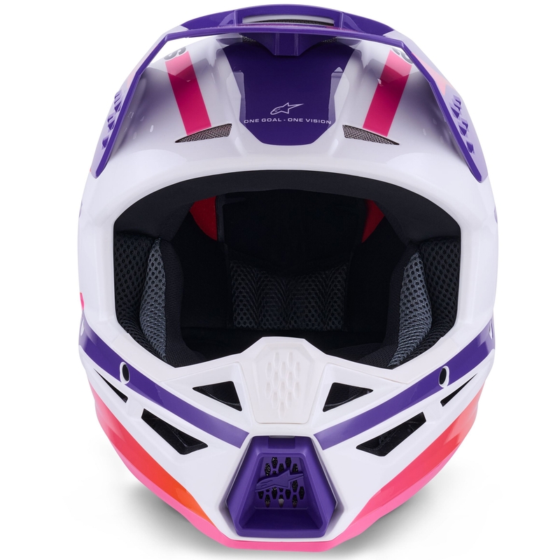 Casco de motocross Alpinestars S-M3 Heat blanco-morado-rosa