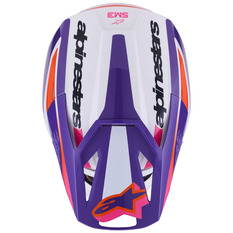 Casco de motocross Alpinestars S-M3 Heat blanco-morado-rosa