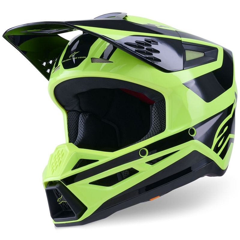 Casco de motocross Alpinestars S-M3 Heat amarillo fluorescente y negro