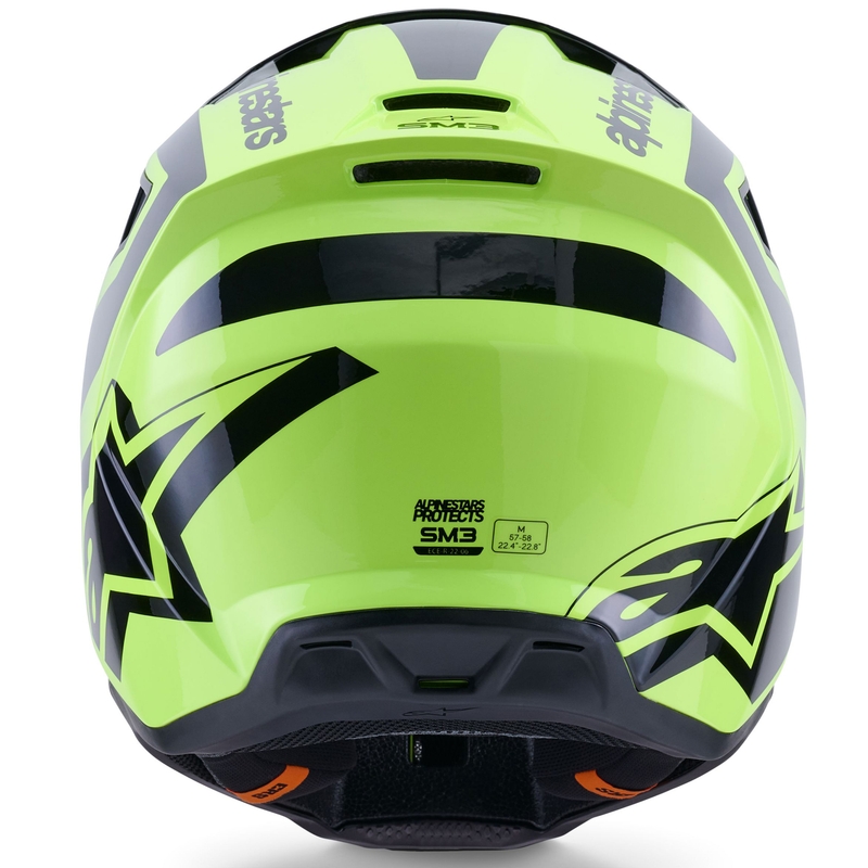 Casco de motocross Alpinestars S-M3 Heat amarillo fluorescente y negro