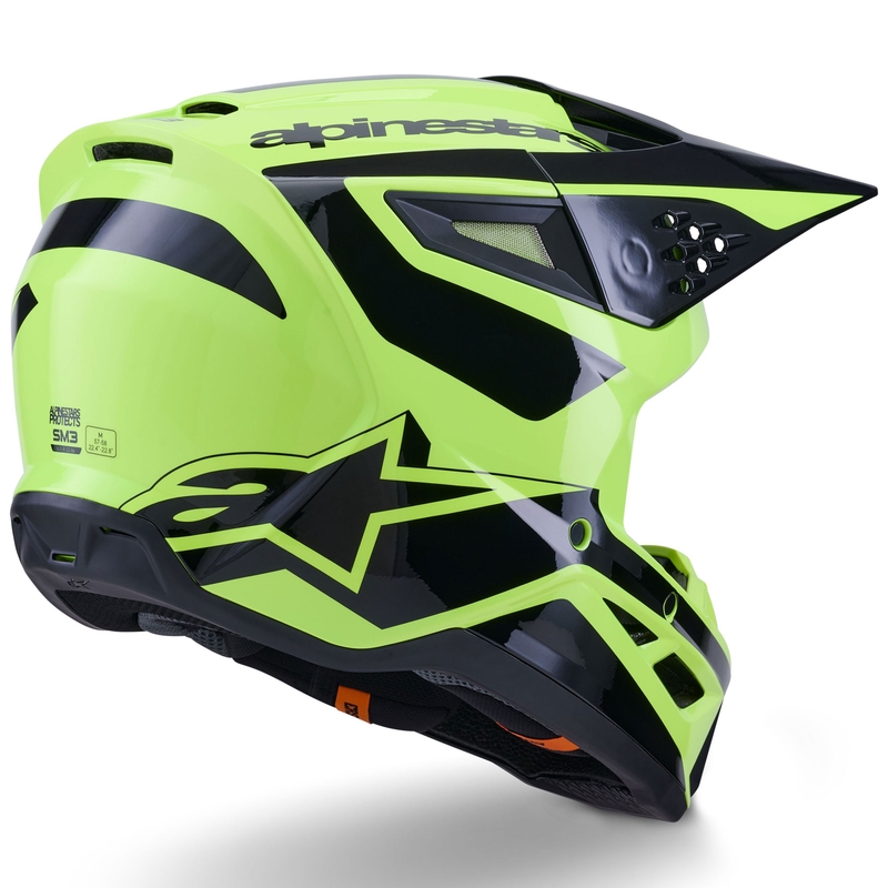 Casco de motocross Alpinestars S-M3 Heat amarillo fluorescente y negro