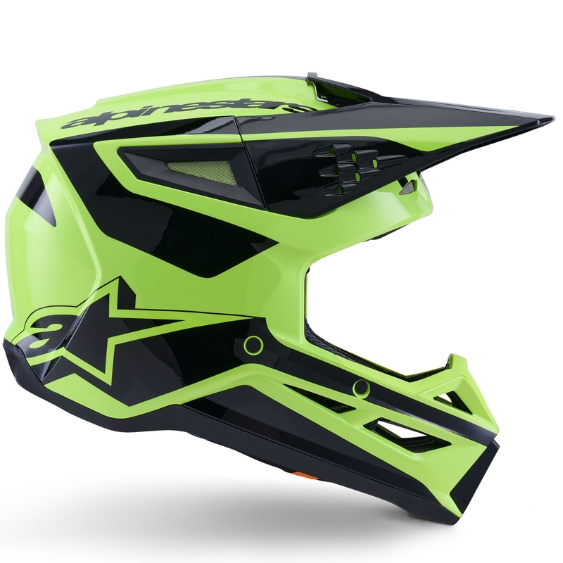 Casco de motocross Alpinestars S-M3 Heat amarillo fluorescente y negro
