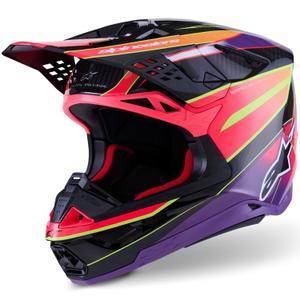 Casco de motocross Alpinestars Supertech S-M10 Era rosa-morado-amarillo fluorescente