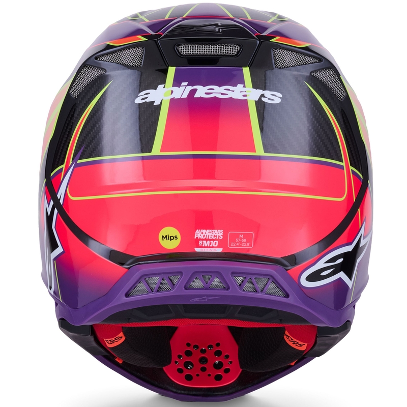 Casco de motocross Alpinestars Supertech S-M10 Era rosa-morado-amarillo fluorescente