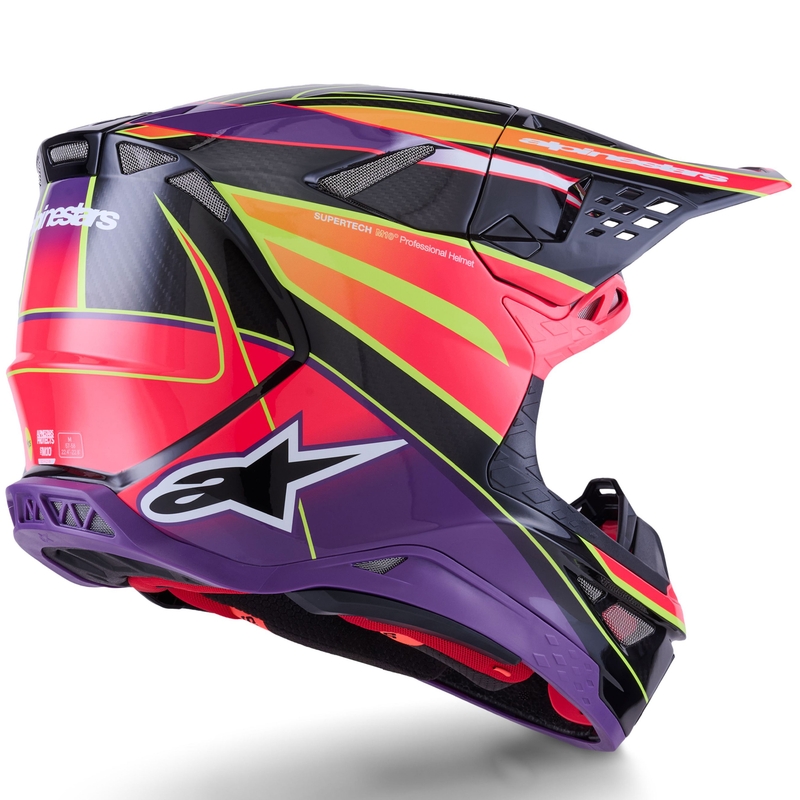 Casco de motocross Alpinestars Supertech S-M10 Era rosa-morado-amarillo fluorescente