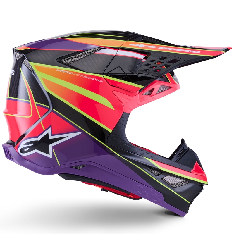 Casco de motocross Alpinestars Supertech S-M10 Era rosa-morado-amarillo fluorescente