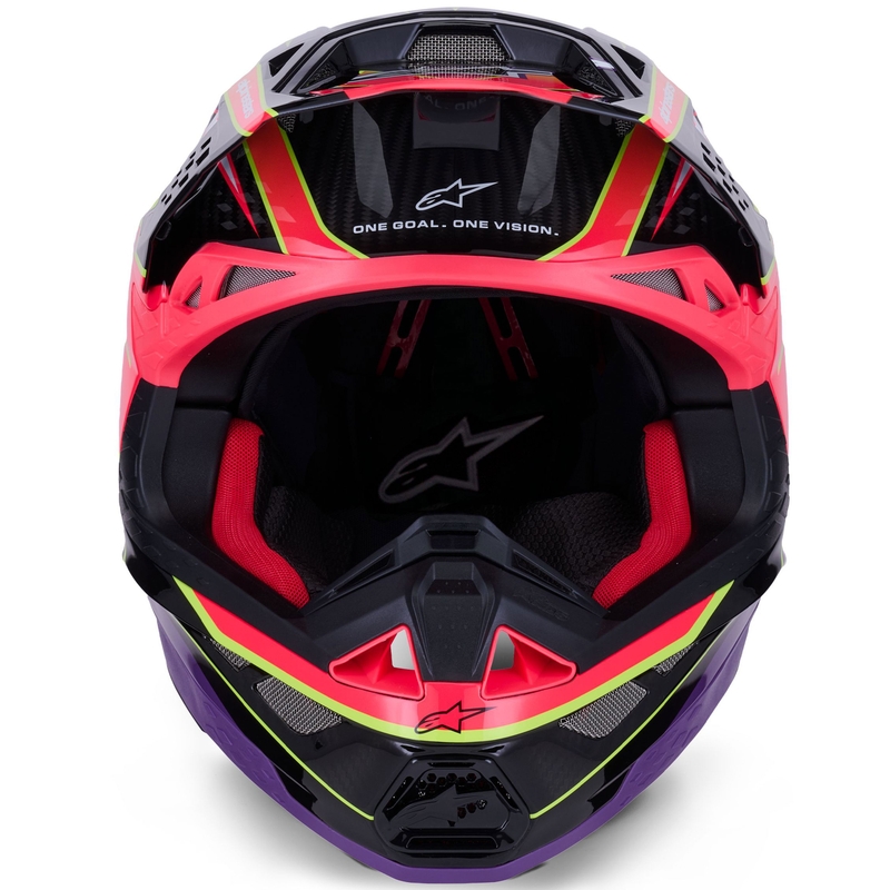 Casco de motocross Alpinestars Supertech S-M10 Era rosa-morado-amarillo fluorescente