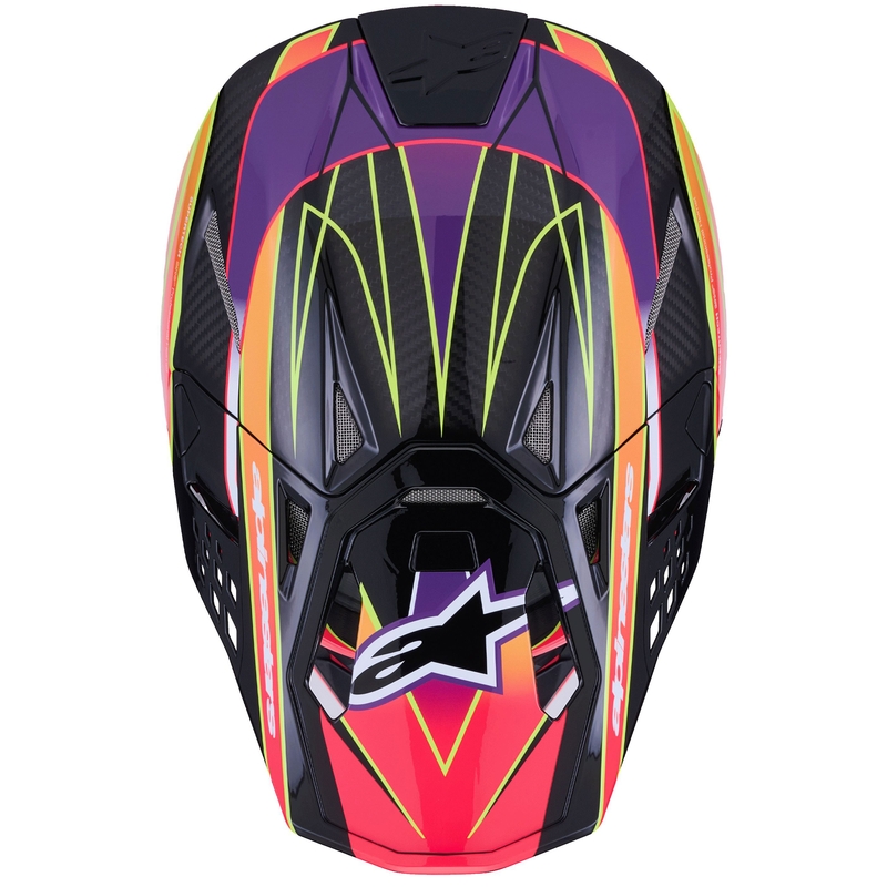 Casco de motocross Alpinestars Supertech S-M10 Era rosa-morado-amarillo fluorescente
