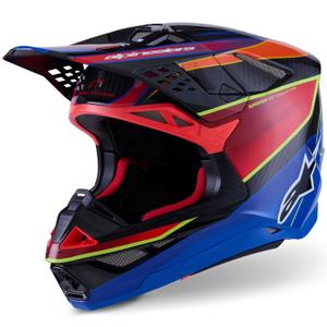 Casco de motocross Alpinestars Supertech S-M10 Era azul-rojo-amarillo fluorescente