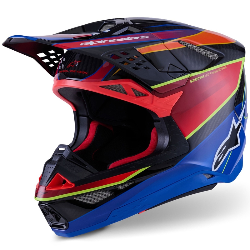 Casco de motocross Alpinestars Supertech S-M10 Era azul-rojo-amarillo fluorescente