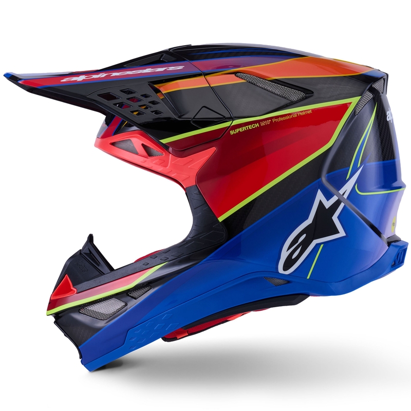 Casco de motocross Alpinestars Supertech S-M10 Era azul-rojo-amarillo fluorescente
