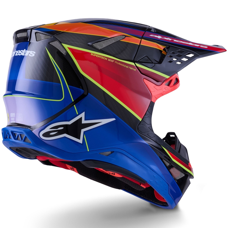Casco de motocross Alpinestars Supertech S-M10 Era azul-rojo-amarillo fluorescente