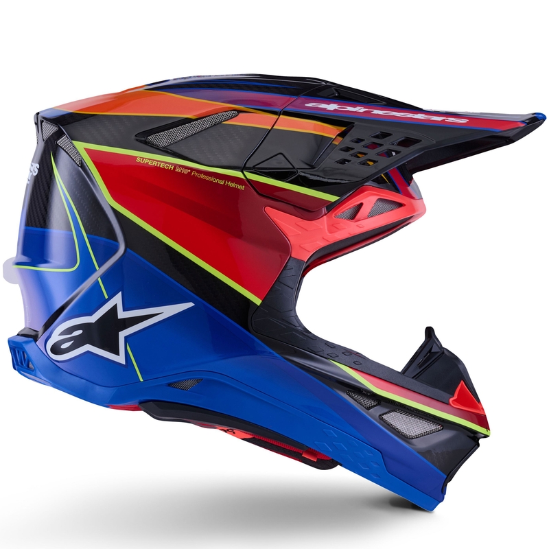Casco de motocross Alpinestars Supertech S-M10 Era azul-rojo-amarillo fluorescente