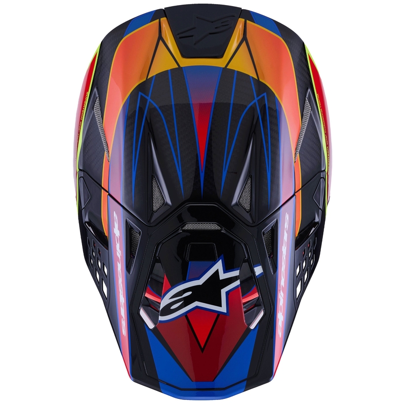Casco de motocross Alpinestars Supertech S-M10 Era azul-rojo-amarillo fluorescente