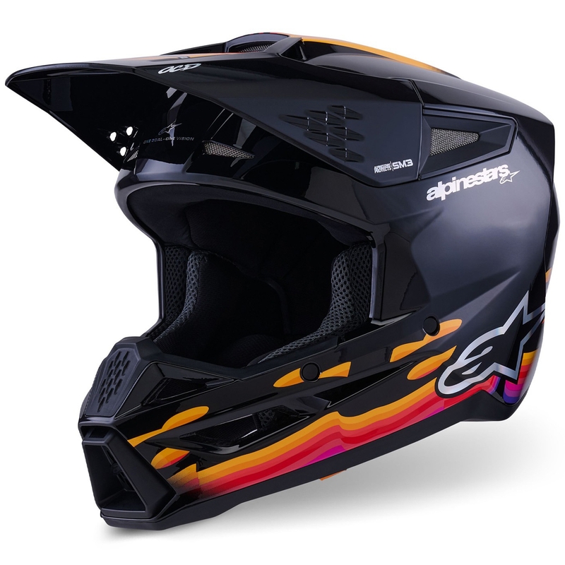 Casco de motocross Alpinestars S-M3 Force negro-amarillo-rojo-blanco