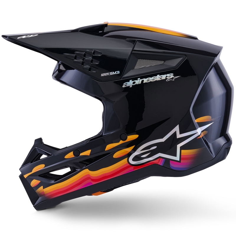Casco de motocross Alpinestars S-M3 Force negro-amarillo-rojo-blanco