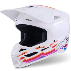 Casco de motocross Alpinestars S-M3 Force blanco-amarillo-rosa-violeta
