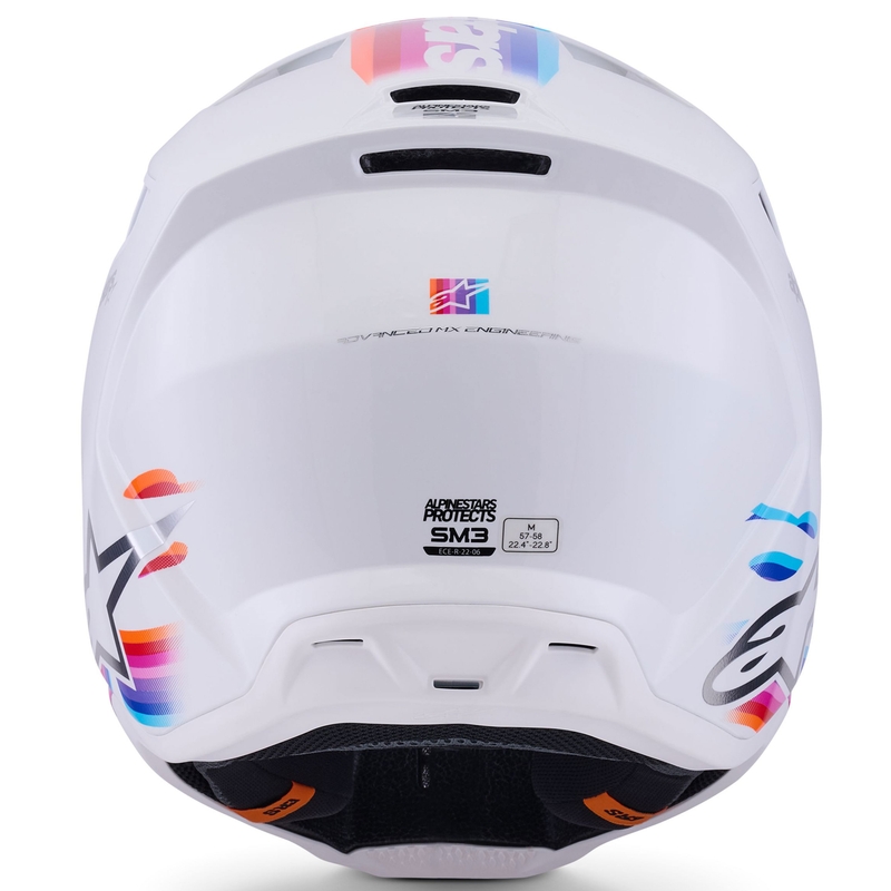 Casco de motocross Alpinestars S-M3 Force blanco-amarillo-rosa-violeta