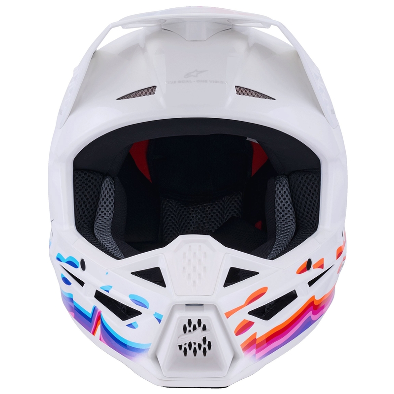 Casco de motocross Alpinestars S-M3 Force blanco-amarillo-rosa-violeta