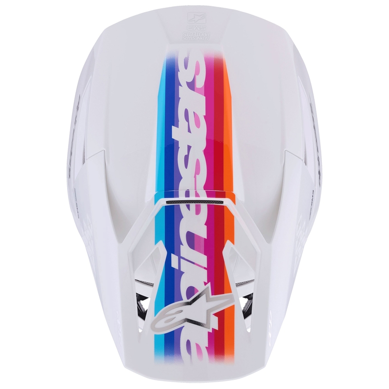 Casco de motocross Alpinestars S-M3 Force blanco-amarillo-rosa-violeta