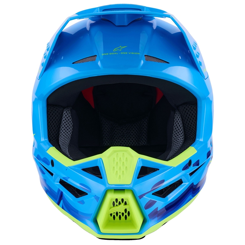 Casco de motocross Alpinestars S-M3 Force azul-amarillo fluorescente