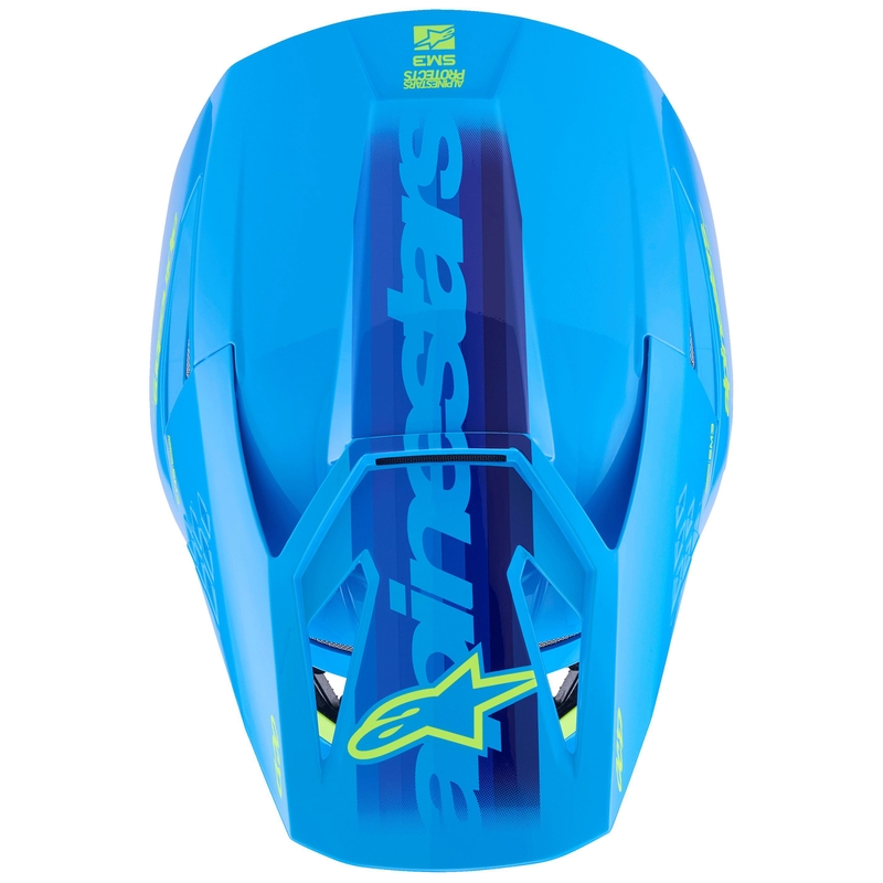 Casco de motocross Alpinestars S-M3 Force azul-amarillo fluorescente