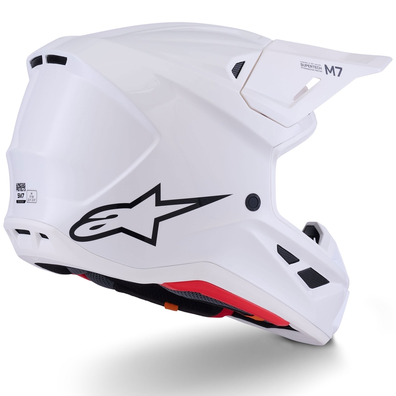 Casco de motocross Alpinestars SM7 Solid blanco