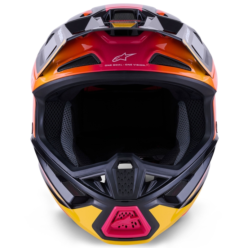 Casco de motocross Alpinestars SM7 Rise negro-amarillo-rosa fluorescente
