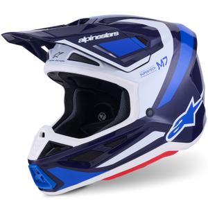 Casco de motocross Alpinestars SM7 Rise azul-blanco