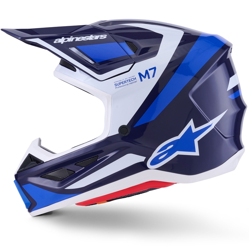 Casco de motocross Alpinestars SM7 Rise azul-blanco