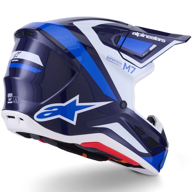 Casco de motocross Alpinestars SM7 Rise azul-blanco