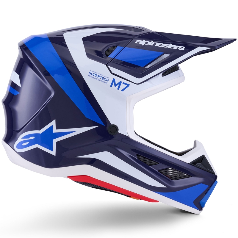 Casco de motocross Alpinestars SM7 Rise azul-blanco