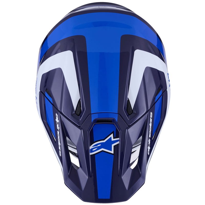 Casco de motocross Alpinestars SM7 Rise azul-blanco