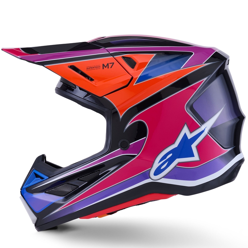 Casco de motocross Alpinestars SM7 Fuse azul-morado-rosa