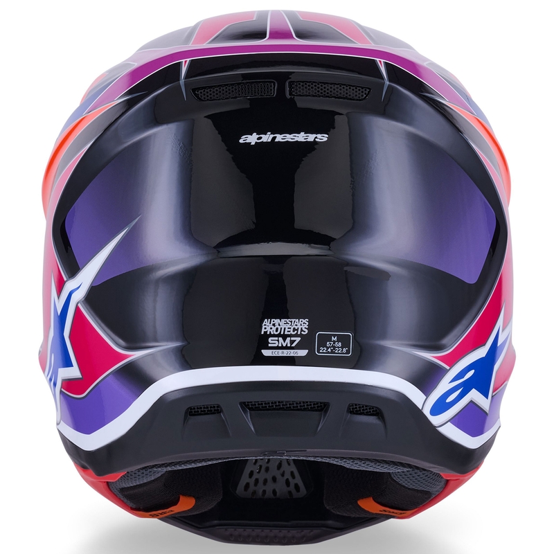 Casco de motocross Alpinestars SM7 Fuse azul-morado-rosa