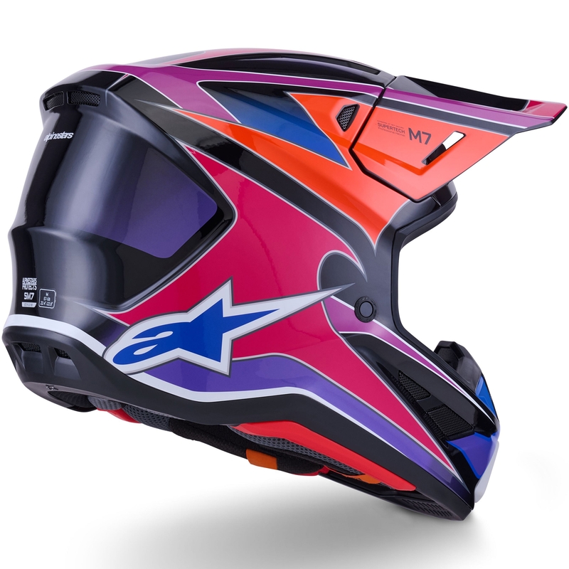 Casco de motocross Alpinestars SM7 Fuse azul-morado-rosa