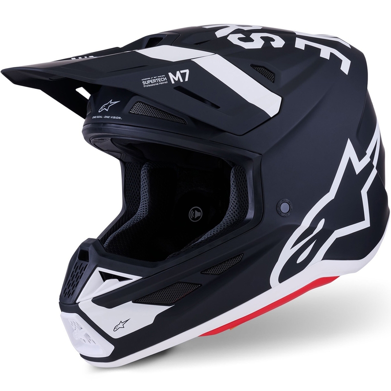 Casco de motocross Alpinestars SM7 Dasher en blanco y negro mate