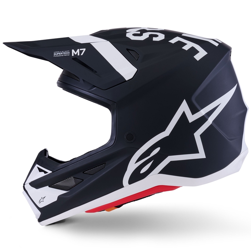 Casco de motocross Alpinestars SM7 Dasher en blanco y negro mate