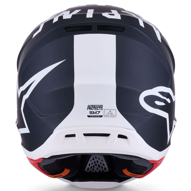 Casco de motocross Alpinestars SM7 Dasher en blanco y negro mate