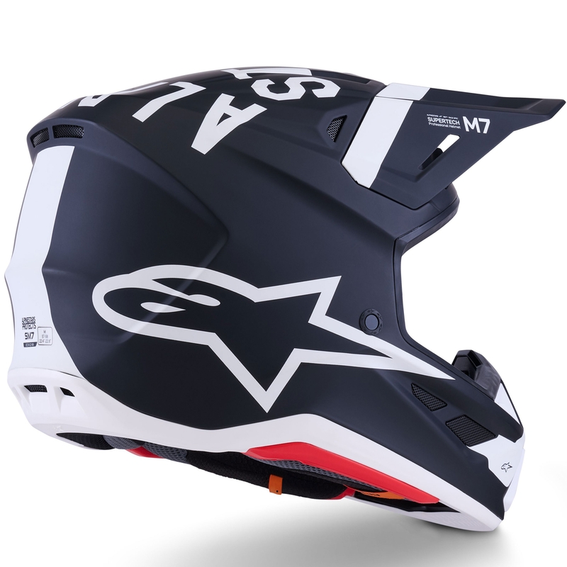 Casco de motocross Alpinestars SM7 Dasher en blanco y negro mate