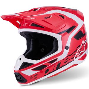 Casco de motocross Alpinestars SM7 Deed rojo-negro-blanco