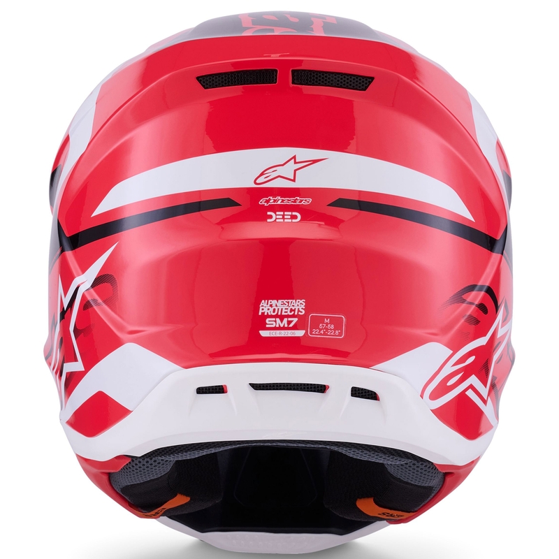 Casco de motocross Alpinestars SM7 Deed rojo-negro-blanco