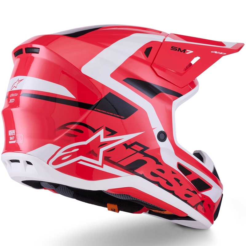 Casco de motocross Alpinestars SM7 Deed rojo-negro-blanco